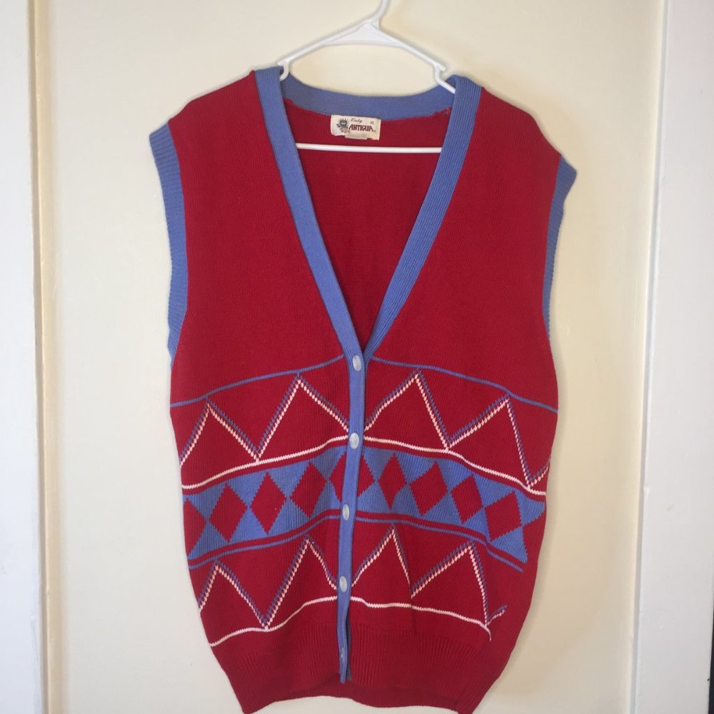 Vintage Sweater Vest Women's Mod  Academia Cottagecore twee Western Colorblock